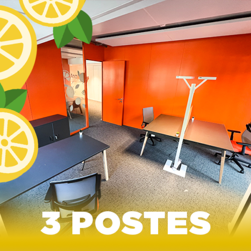 AnaWorking - le coworking flexible de Vaise - Bureau Citron 3 Postes