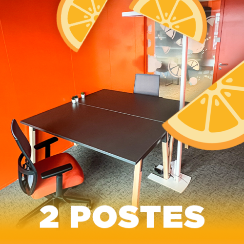 AnaWorking - le coworking flexible de Vaise - Bureau Orange 2 Postes